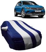 Carigiri White And Navy Blue Car Body Cover For Volkswagen Tiguan(Triple Stitched,Mirror Pockets,Uv Resistant,Dustproof)
