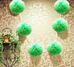 My Party Suppliers Light Green Hanging Tissue Paper Flower Pom Pom Party Garland Decoration