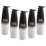 Nirlon Eco Black & White Stainless Steel Sipper Water Bottle 1 L (Set of 5)