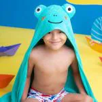 Rabitat Kids Hooded Bath Towel Super Soft Made with Zero Twist Cotton - Green Frog