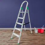 TNT The Next Trend Aero 5 Step Premium Foldable Aluminium Step-Ladder for Home with Secure-Hinge Technology | Wide Platform, Anti-Skid Shoes - Sea Green