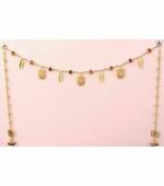 CREYENTES Handmade Fine Art Multi Zula Jummar Pearl Plastic Beads Door Hanging / Bandarwal /Toran Garlands for House / Mandir / Temple Decorations[ 3 Feet ]-Big Kalash Pom Pom _Latkan