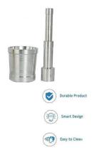 Whinsy Aluminium Khal Batta/Mortar & Pastel/Imam Okhli/Musal/Kitchen Masher/Aluminium Masher/Khallad/Mam Dasta/Spice Mixer Heavy for Use in Home and Kitchen-Perfect for Mashing All Masala's