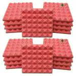 YGM Acoustic Foams Pink Pyramid Soundproofing Studio Acoustic Foam - 2 inch ,Set Of 18