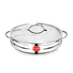 Mr.Cheff Kerala Uruli With Stainless Steel Lid Pot 20 cm diameter 1.35 L capacity with Lid