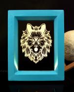Aqua The Wolf 3D Illusion Acrylic Base Table Lamp