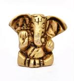 AARGKRAFT Brass Ganesha Idol Home Decor Ganesh Ganesha Bal Ganesh Ganpati Ganapati Statue Decorative Showpiece - 3 cm (Brass, Gold)