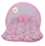 Toddylon Baby Mattress with Mosquito Net New Born Bedding Set (0-6 Months, Pink) (L 33 x W 21 x H 21) Inches
