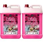 BLISS & BLUSH Dishwash Liquid 10 Liter Pink Leaves No Residue, Grease Cleaner For All Utensils, Fast Cleansing