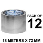VCR Aluminium Foil Tape - Silver Tape - 18 Meters in Length 72mm / 3