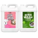 FLISKO Dishwash Liquid Gel Pink 5L & Green 5L Soft on Hands | Certified Eco-Friendly & Non-Toxic | Baby and Pet Safe