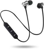 Wireless Magnet Bluetooth Earphone Headphone with Mic (Black, In the Ear)
