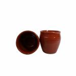 STOREPEDIA Handmade Ceramic Brown Color Indian Traditional Style Kullad Cup for Tea/Coffee, Milk - Hot and Cold Beverages Kitchen/Dining Set of 2 (150 ml)