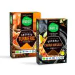 JUST GOOD FOOD CO. Premium Harela Organic Spices Combo: Chana Masala & Turmeric Powder | USDA & FDA Organic Certified