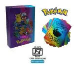 MOONZA Pokemon Trading Card Game 55pcs Rainbow Shining Card For Kids 1 OX Card Include (Multicolor)