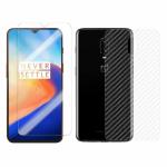 Kite Digital OnePlus 6T Back Screen Protective Film Carbon Fiber Skin Transparent Screen Guard Sticker & Premium Tempered Glass Screen Protector