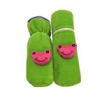 Teeny Weeny Combo of Velvet Bottle Covers for Feeding Bottles with Cute Animal Cartoon Popup, 240ml (Green1)