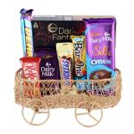 SurpriseForU Dairy Milk Silk With Chocolaty Dark Fantasy Combo With Metal Basket Gift | Chocolate Gift | Chocolate Basket Hamper | 736