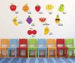 Lanstick Vinyl Multicolor Fruits Sticker Self Adhesive Wall Sticker30 inch