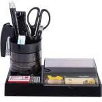 Deli E38254 Rotary Desk Organizer, Black, Pack of 1