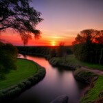 Love Creation A4 Size poster print for creative wall art- golden-hour-dreams-8327(Non Sticker)