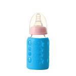 Safe-o-kid Silicone Baby Feeding Bottle Cover, Sleeve, Holder, Insulated Protection, All Bottle Types, Medium 120 Ml, Blue Pack of 2