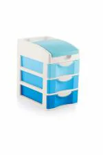 SWADEC Comfy 3 Layer Plastic Multipurpose Modular Table Storage Drawer System, (Size 25 Cm*23 Cm*16 Cm)(Multicolour)