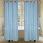 Parda Online Sky Blue Geometric Polyester Eyelet Romantic Shower Curtain 5ft, (Pack of 2)