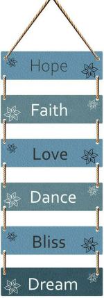 SAF Wall Hanging-Hope,Faith,Love,Dance,Bliss,Dream (Multicolor)