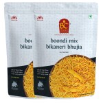 Bhikharam Chandmal - Boondi Mix Bhujia - Rajasthani Bhujiya - Namkeen - Indian Snacks - 800Gm (Pack of 2)