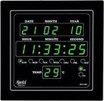 Ajanta Black Plastic Digital Standard Wall Clock with Glass (25.4 x 25.4 cm) OLC 302