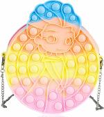 Kiditos (Pop It Bag Princess Shape Sling Bag) Crossbody Bags for Women Girls, Pop It Purse, Pop Fidget Shoulder Bag, Fidget Purse Push Bubble Fidget Toy Handbags Stress Relief Toy Pop Fidget Bag, Pink