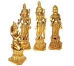 Kartique Home Decor Brass Ram Darbar with Sita Laxman Hanuman Idol 50 x 50 Millimeters (pack of 4)