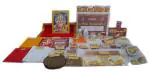 BHAKTI 2 SHAKTI MAKING WORSHIP SPECIAL - Ganpati pooja samagri Kit | Medium Series | Contains 1/2 mtr Red-Yellow-White Cloth | With Lord Ganesh Photo
