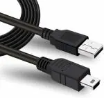 Storite USB 2.0 A to Mini 5 pin B Cable for External HDDS/Camera/Card Readers (150cm - 1.5M), Black