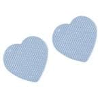 Ramkuwar Heat Resistant Silicone Trivets Heart Mat for Hot Pots and Pans Multi Purpose Flexible Pad - 2 Piece (Blue)
