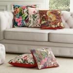 SEJ by Nisha Gupta Cushion Covers 12 Inch x 12 Inch Set of 5 Pcs | Printed Polyester Cushions for Sofa | Decorative Cushion Pillow | Square Pillow Covers for Sofa Living Room
