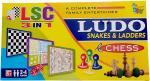 Prospo 3in1-Ludo, Snakes and Ladder and Chess, Board Game for Children, Excellent Birthday Gift