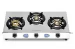 Sunshine Oscar Tri-Cook Stainless Steel Manual Ignition 3 Burner Gas Stove | Gas Stove For Kitchen