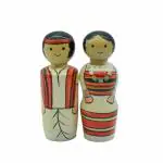 pujaNpujari Channapatna Wooden Marwadi Couple for Kids Paying and Home Decoration