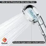 GOSAI ABS + Stainless steel Tube Handheld Shower set High Pressure Detachable Shower Head with Hand Spray & ON/OFF Pause Switch & 3 Spray Setting Showerhead with 1.5m Long Hose, CROM