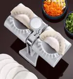 Automatic Dumpling Maker Double Head with Dumpling Mold Ravioli Press Mold Making Tool, Easy-Tool for Dumpling, Wrap Two at A Time Dumpling Maker Kitchen Essential Accessories