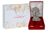 International Gift Silver-Plated Radha Krishna Classic God Idol Statue With Box With Carry Bag, 18H X 13W X 8L Cm