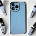 MALIRAJ iPhone 13 Pro - Glass Case with Electroplated Chrome Finish Edges Cover Sierra Blue