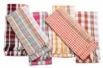 THARUNSHA ELITE Cotton 100% Pure Cotton Bath Towel (56 X28 Inch)(140X69 cm) Towel for Men and Women,Pure Cotton Checkered Bath Towels Set of 6