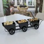 Metal Shopping Cart Shape Platter Trolley (Black )