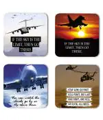 Whats Your Kick if The Sky is The Limit Than Go There Quotes Aircraft Quotes Printed Set of 4 Coaster With Metal Stand
