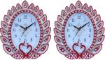 Sigaram Home Decorative Plastic Analog Wall Clocks (26.4 x 22.1 cm) (Pack of 2)