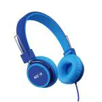 Iccon Blue Premium Wired Headphones For Kids With Mic And In Line Controller