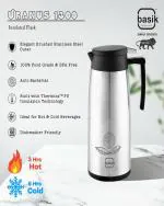 Basik Uranus Stainless Steel Insulated Flask, 1300 Ml, Black & Silver